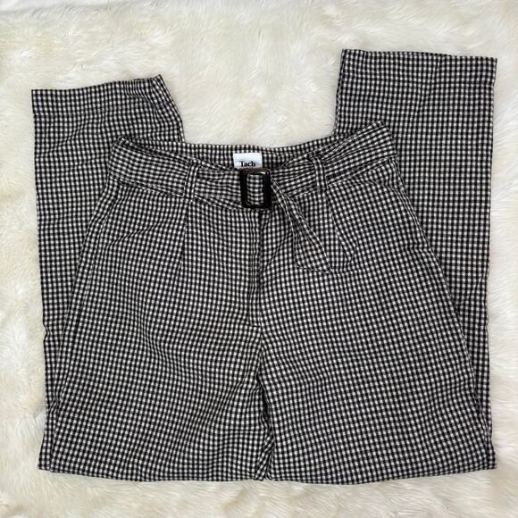 Tach Clothing High-Waist Portia Wool Pants in Brown Houndstooth Size M - Picture 11 of 13